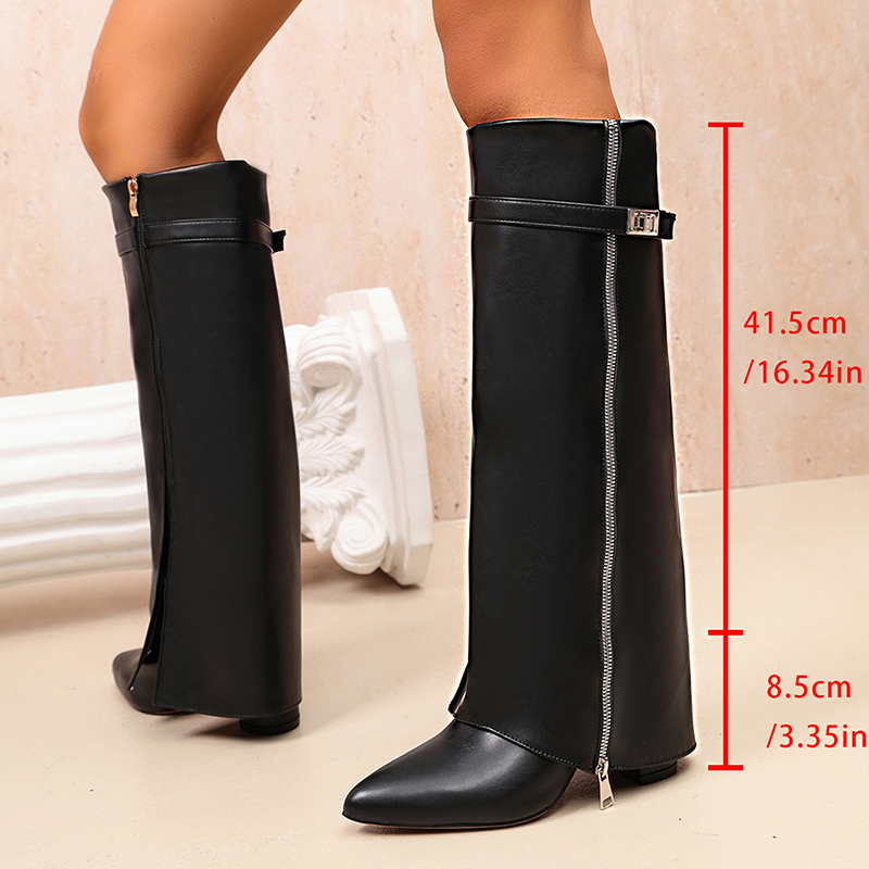 Модные черные сапоги из искусс – обзор и цена Women'S Fashion Knee High Boots